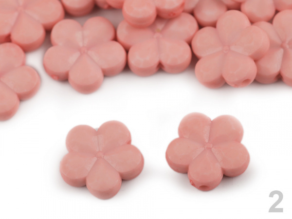 Dekorační plastový květ / korálek Ø14 mm