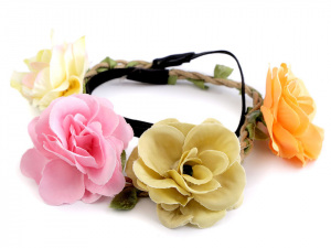 Pružná čelenka do vlasů s květy