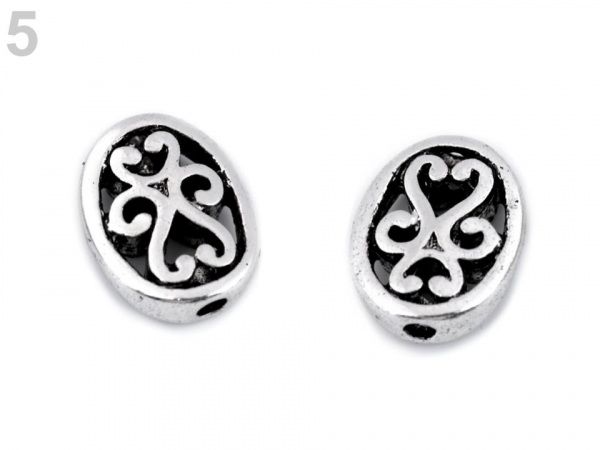 Kovový korálek / koncovka na šňůrku ornament