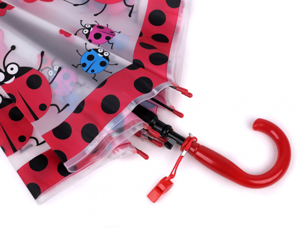 Dětský deštník s píšťalkou, princezna, motýl, pirát