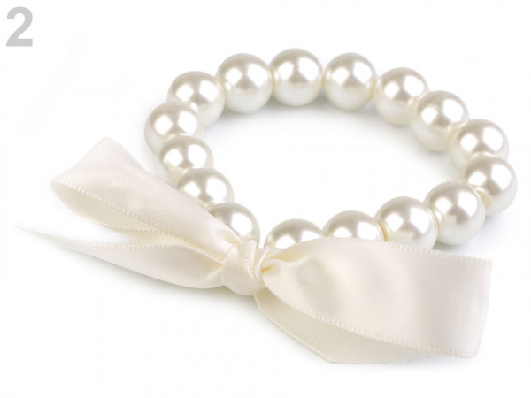 Perlový náramek s mašlí