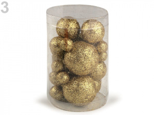 Dekorační polystyrenové kuličky s glitry mix velikostí