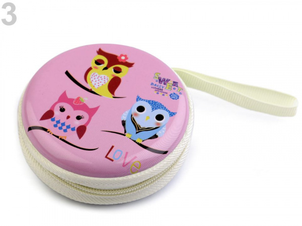 Kovové pouzdro Ø7 cm sova