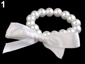 Perlový náramek s mašlí