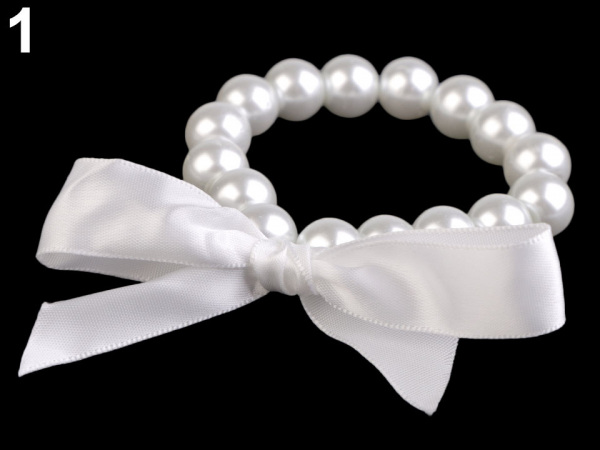 Perlový náramek s mašlí