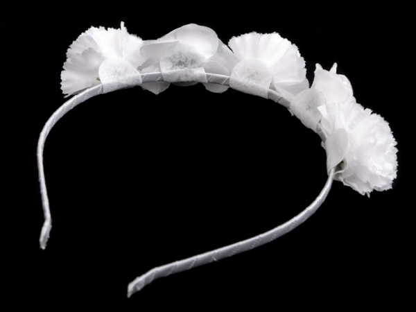 Saténová čelenka do vlasů s květy