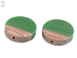 Dřevěné korálky s pryskyřicí Ø25 mm