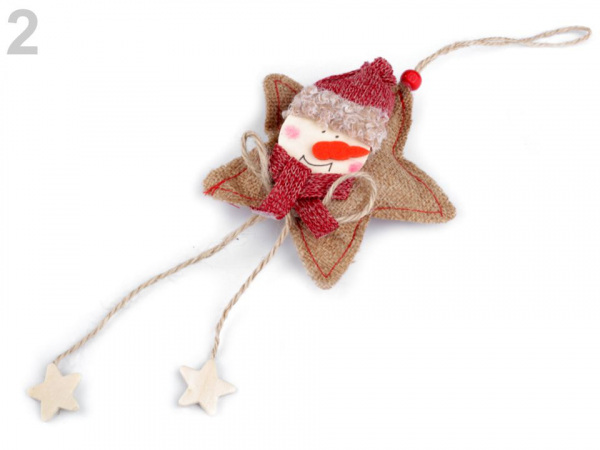 Vánoční jutová dekorace sněhulák, sob