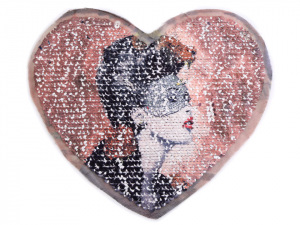 Nažehlovačka srdce s oboustrannými flitry