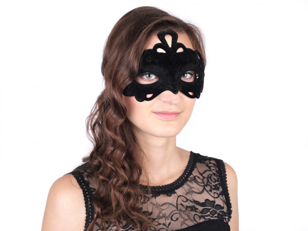 Karnevalová maska - škraboška semišová