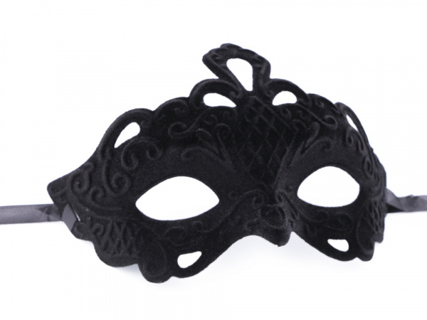 Karnevalová maska - škraboška semišová