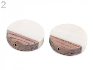 Dřevěné korálky s pryskyřicí Ø25 mm