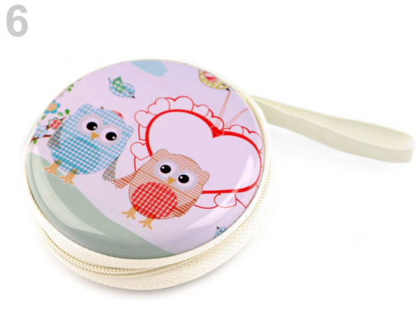 Kovové pouzdro Ø7 cm sova