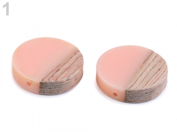 Dřevěné korálky s pryskyřicí Ø25 mm