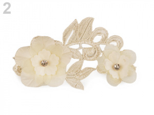 Krajková aplikace / vsadka 3D 6,5x10,5 cm