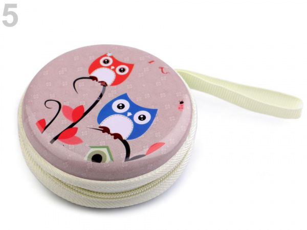 Kovové pouzdro Ø7 cm sova