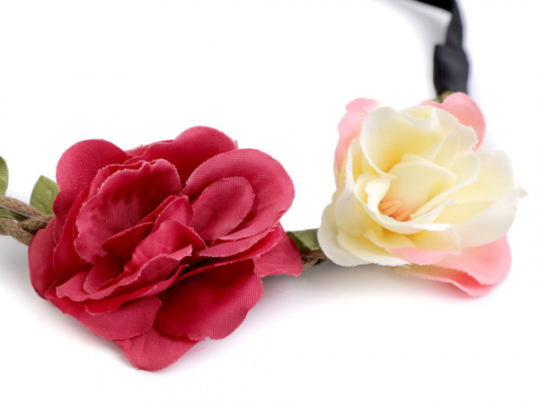 Pružná čelenka do vlasů s květy