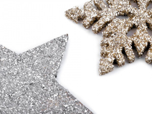 Hvězdy, vločky s glitry malé