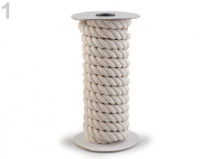 Bavlněná šňůra kroucená Ø20 mm tuhá