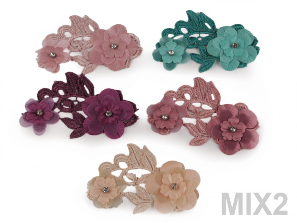 Krajková aplikace / vsadka 3D 6,5x10,5 cm