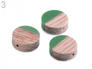 Dřevěné korálky s pryskyřicí Ø15 mm