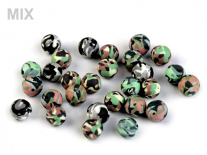 Fimo korálky army Ø6 mm