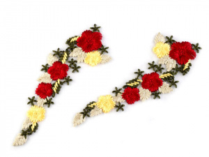 Vyšívaná aplikace / vsadka na tylu 9x20,5 cm