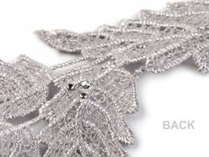 Vzdušná krajka / vsadka šíře 10 cm s perlami