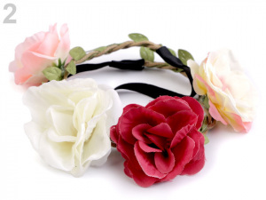Pružná čelenka do vlasů s květy