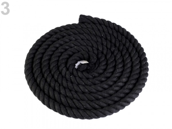 Bavlněná šňůra kroucená Ø14 mm tuhá, macrame