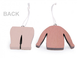 Vánoční dřevěná dekorace - brusle, rukavice, čepice, bunda, ponožka, kalhoty