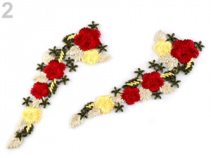 Vyšívaná aplikace / vsadka na tylu 9x20,5 cm