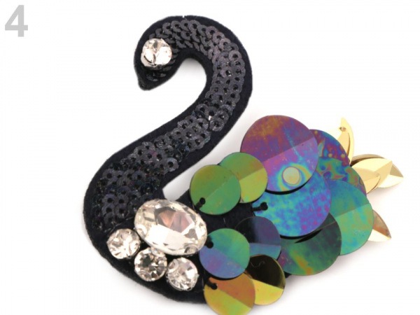 Flitrová aplikace labuť s kamínky