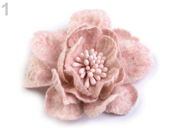 Vlněný květ s pestíky v barvě květu Ø60 mm