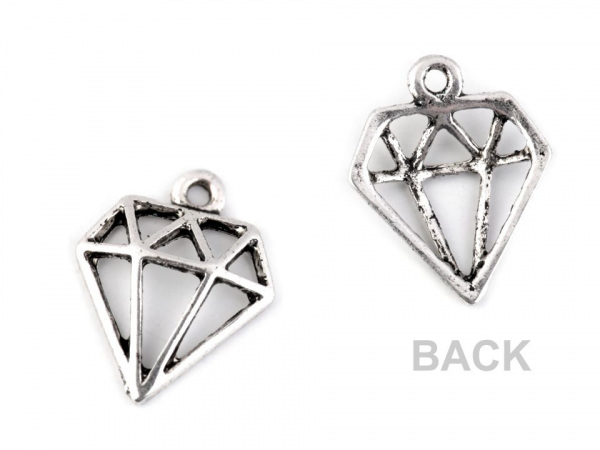 Přívěsek diamant 15x19 mm