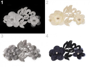 Krajková aplikace / vsadka 3D 6,5x10,5 cm