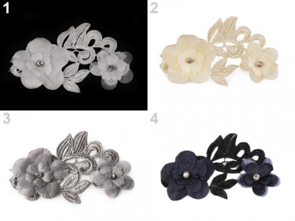 Krajková aplikace / vsadka 3D 6,5x10,5 cm