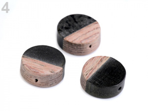 Dřevěné korálky s pryskyřicí Ø15 mm