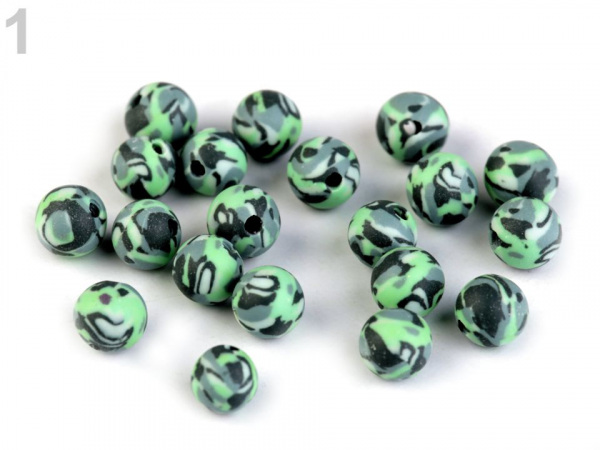 Fimo korálky army Ø6 mm