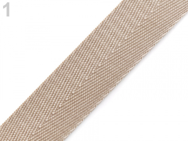 Hladký popruh s leskem šíře 25 mm