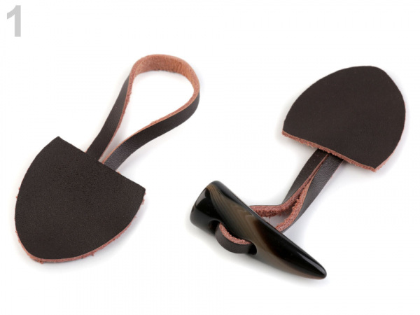 Designové zapínání kožené / roh