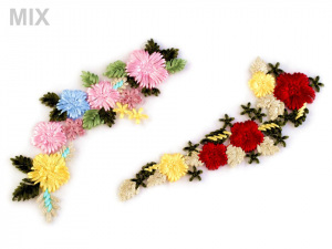 Vyšívaná aplikace / vsadka na tylu 9x20,5 cm