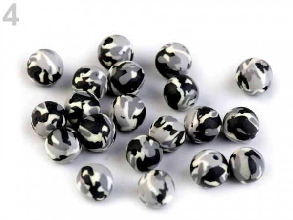 Fimo korálky army Ø8 mm