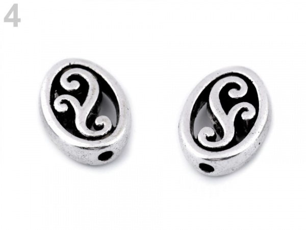 Kovový korálek / koncovka na šňůrku ornament