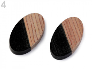 Dřevěný přívěsek s pryskyřicí 22x39 mm