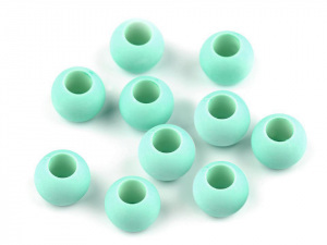 Plastové korálky matné s velkým průvlekem 10x12 mm