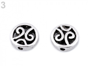 Kovový korálek / koncovka na šňůrku ornament