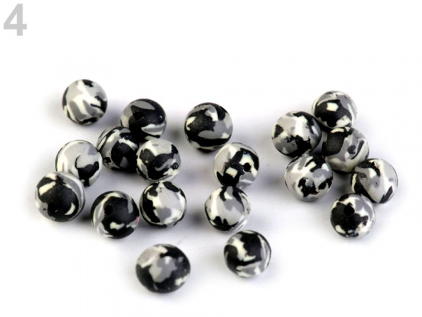 Fimo korálky army Ø6 mm