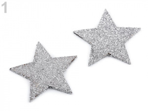 Hvězdy, vločky s glitry malé