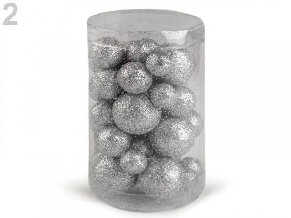 Dekorační polystyrenové kuličky s glitry mix velikostí